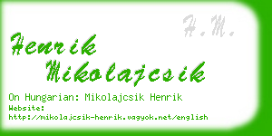 henrik mikolajcsik business card